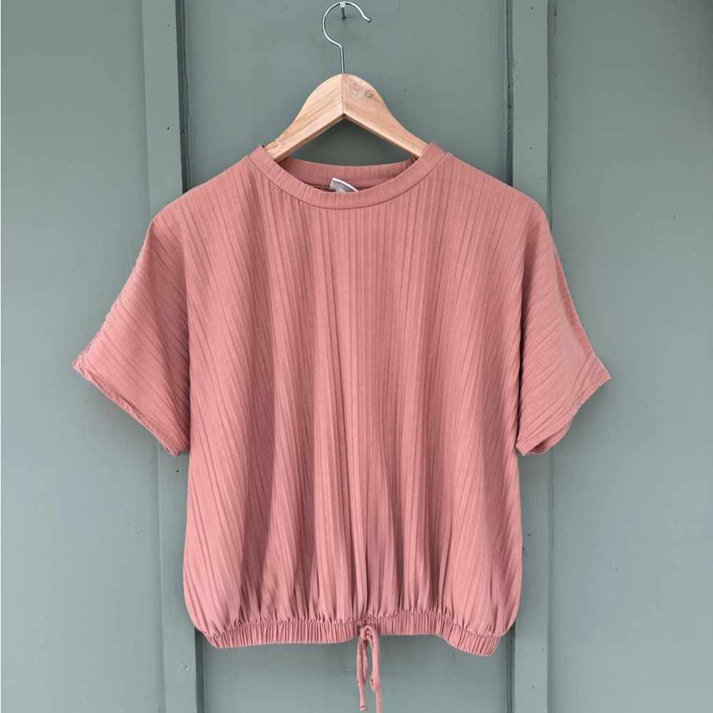 A New Day Peach Cuffed Sleeve Blouse